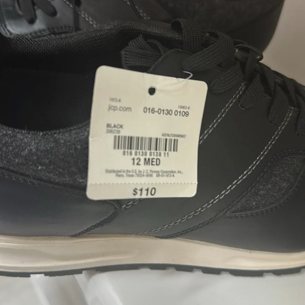 JF J.FERRAR MOTTO MENS SNEAKERS BLACK,12 MED